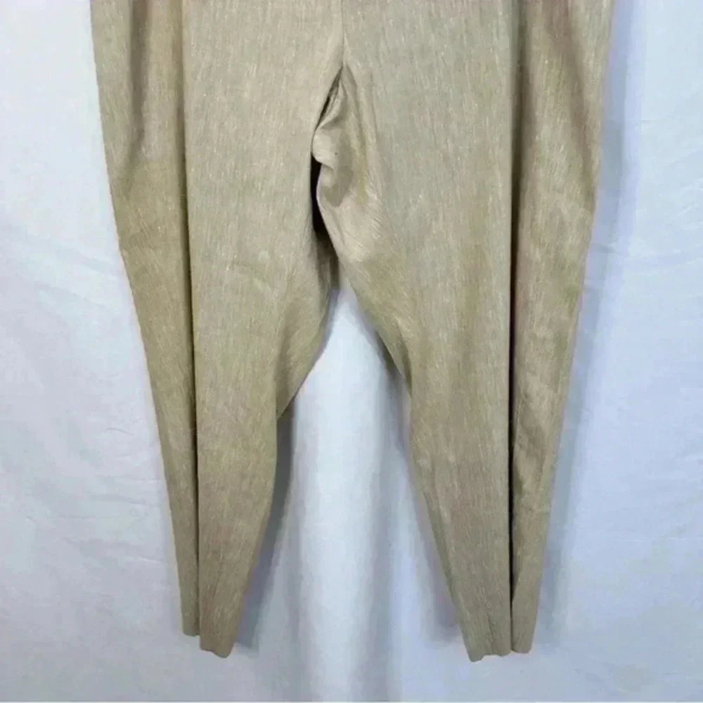 J. Jill Womens Pants Beige Size Large Linen Stretch Pull On Linen Blend‎